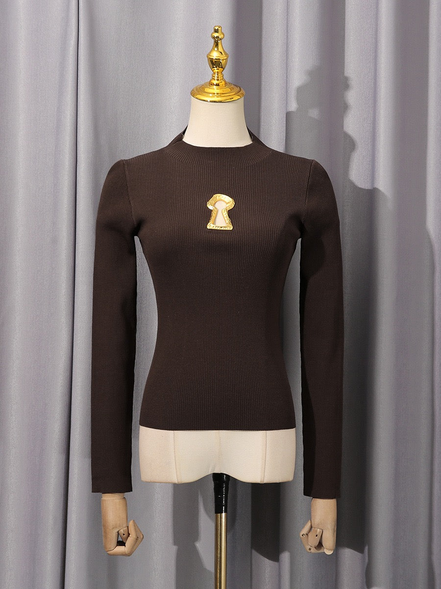 Sexy knitted turtleneck top