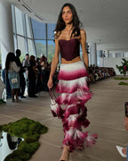 Burgundy dream ruffle dress