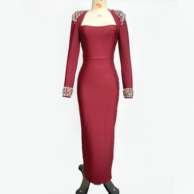 Bandage dress with diamonds