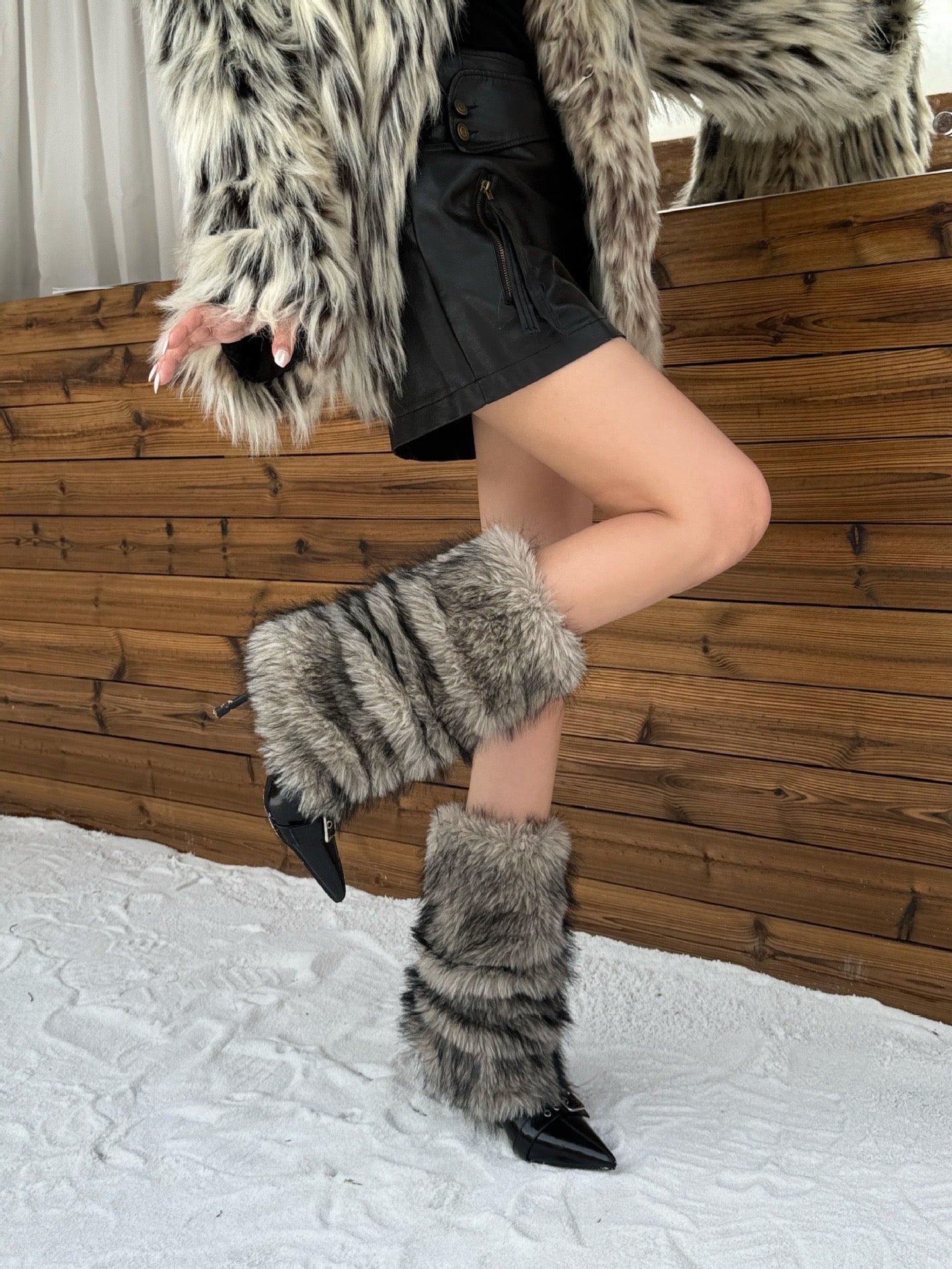 Faux fur boots