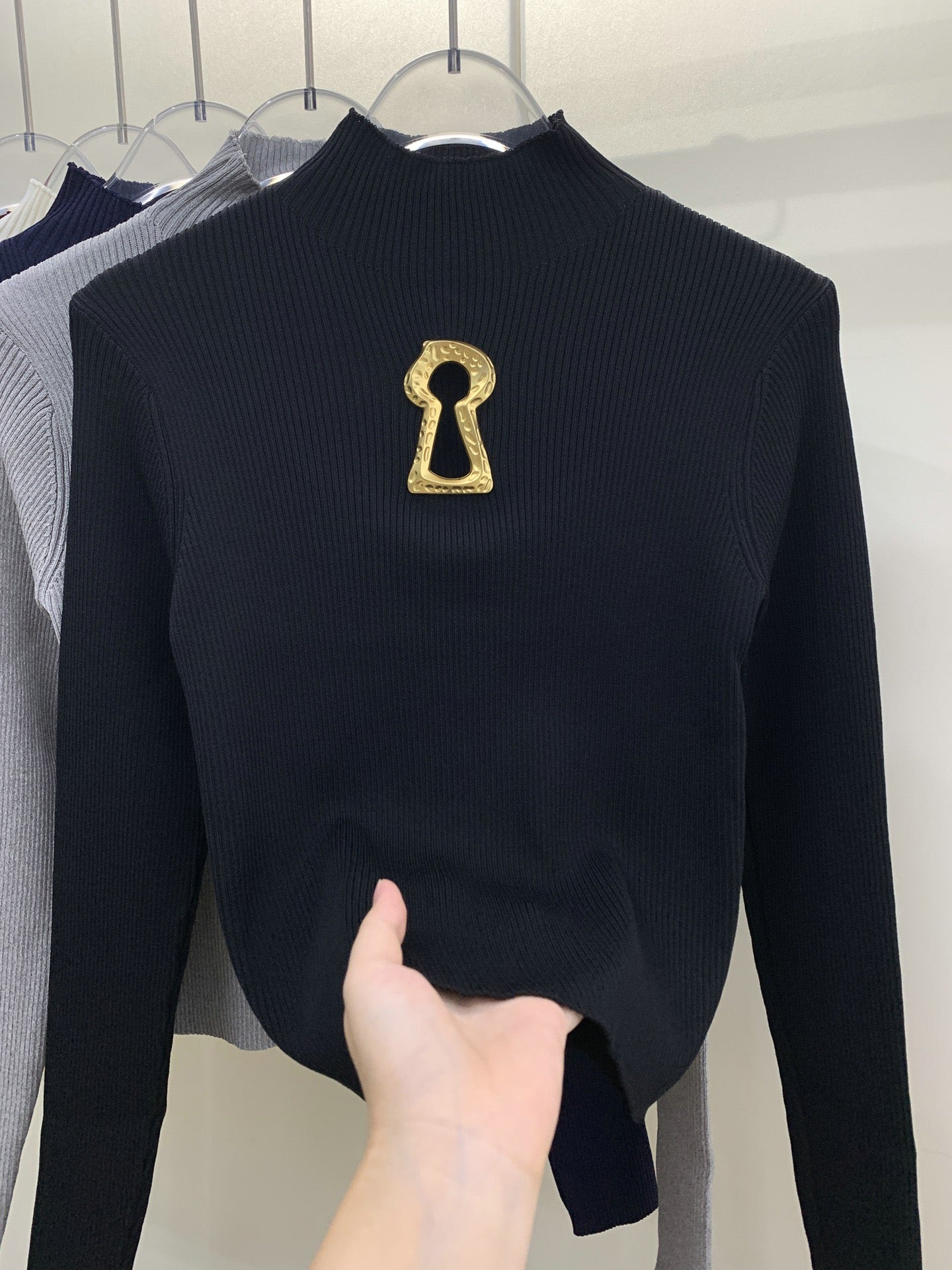 Sexy knitted turtleneck top