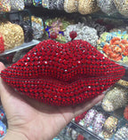 Crystal lip diamond bag