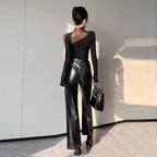 Elegant High Mesh Neck Top