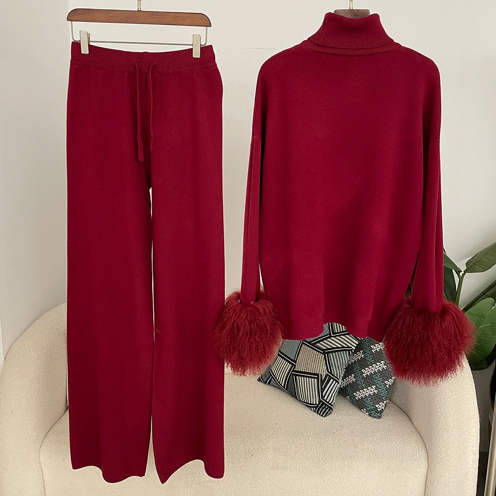 Fox fur cuffs slimming lazy joker