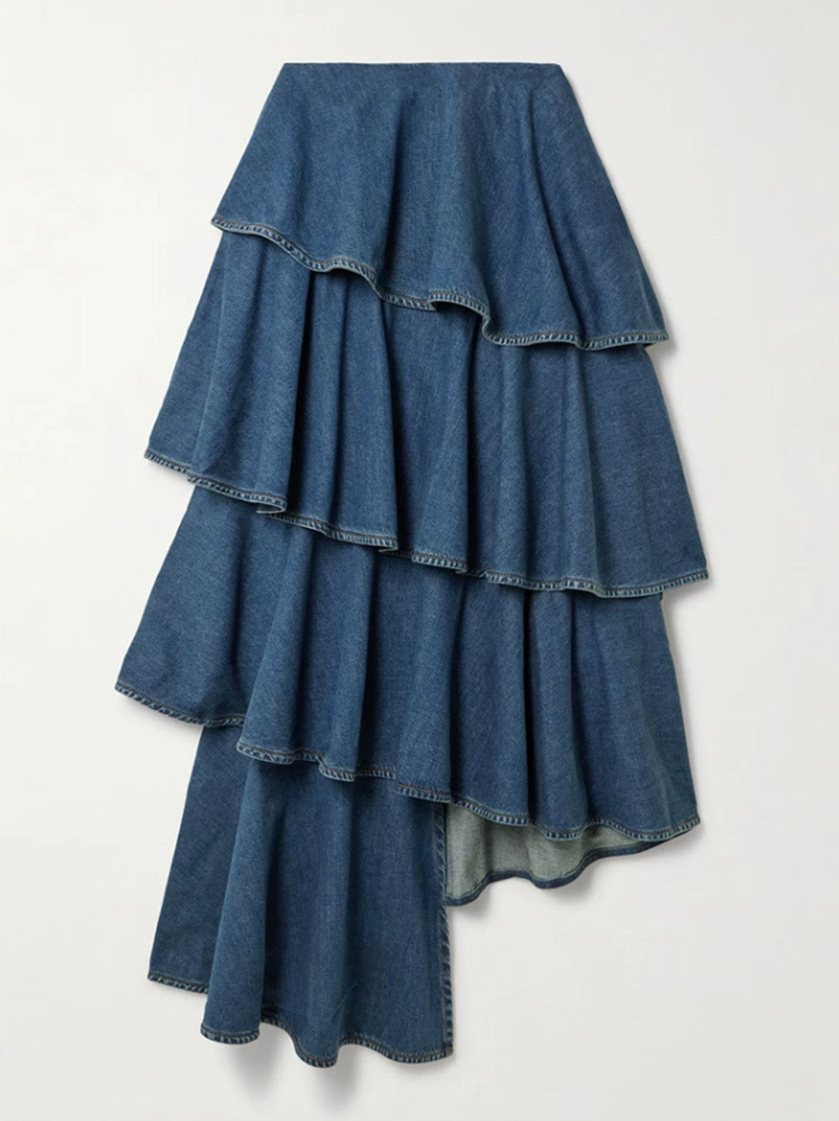 Ruffled tiered denim set