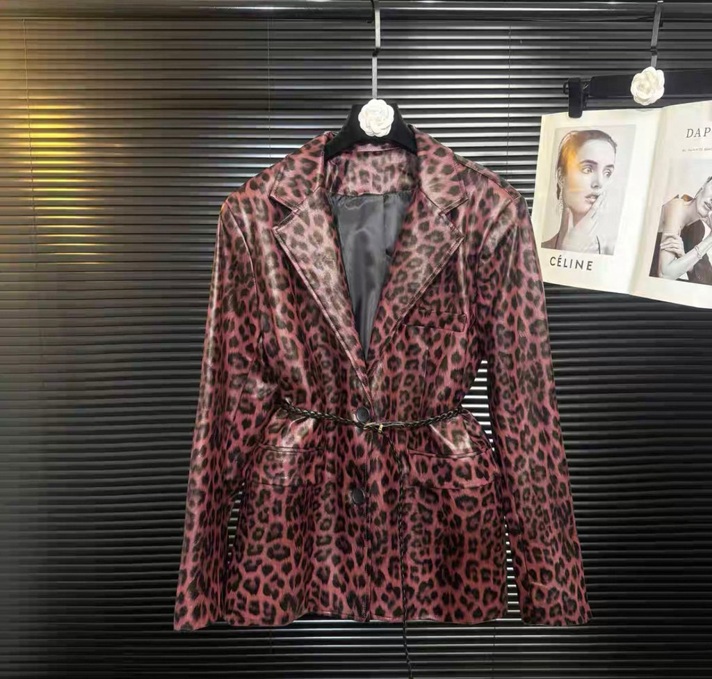 Leopard Leather Jacket