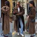 Chic long suede coat