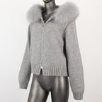 Faux fur cardigan