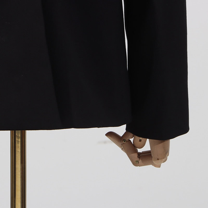 Crepe Knit Gold Button Jacket