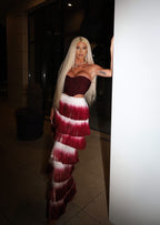 Burgundy dream ruffle dress