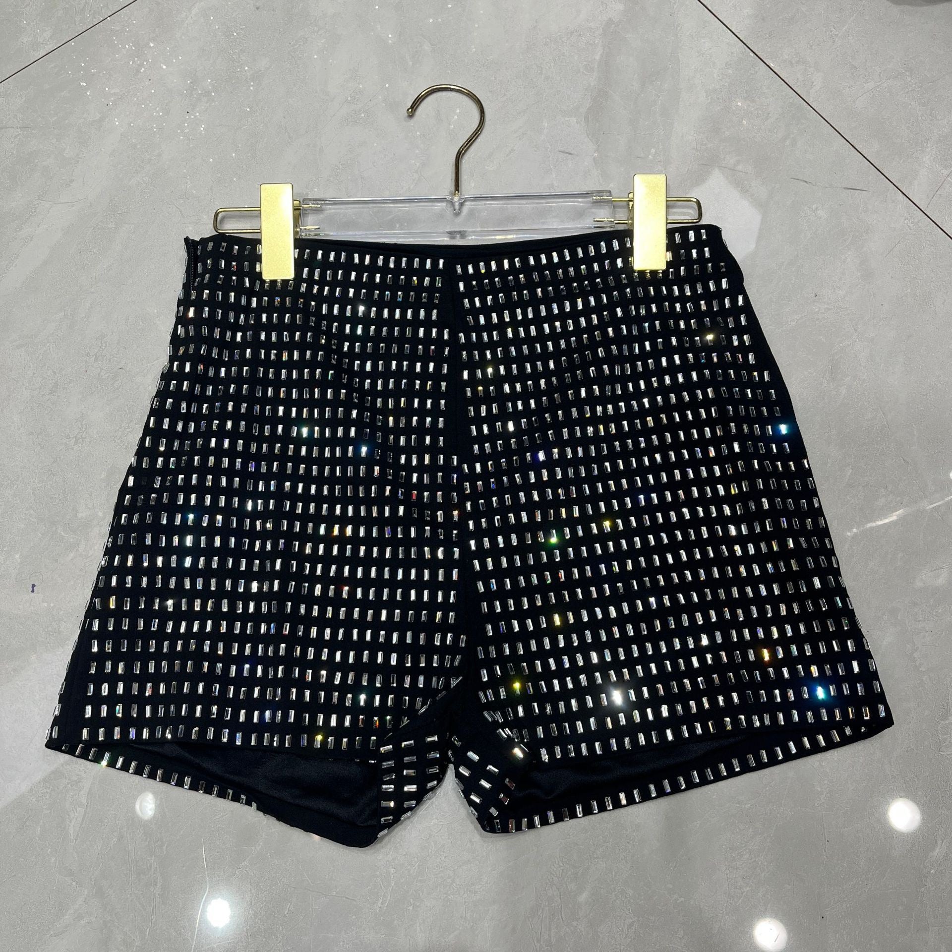 Fortune Women Glitter Mini Shorts High Waist Sparkly Shorts Slim Fit