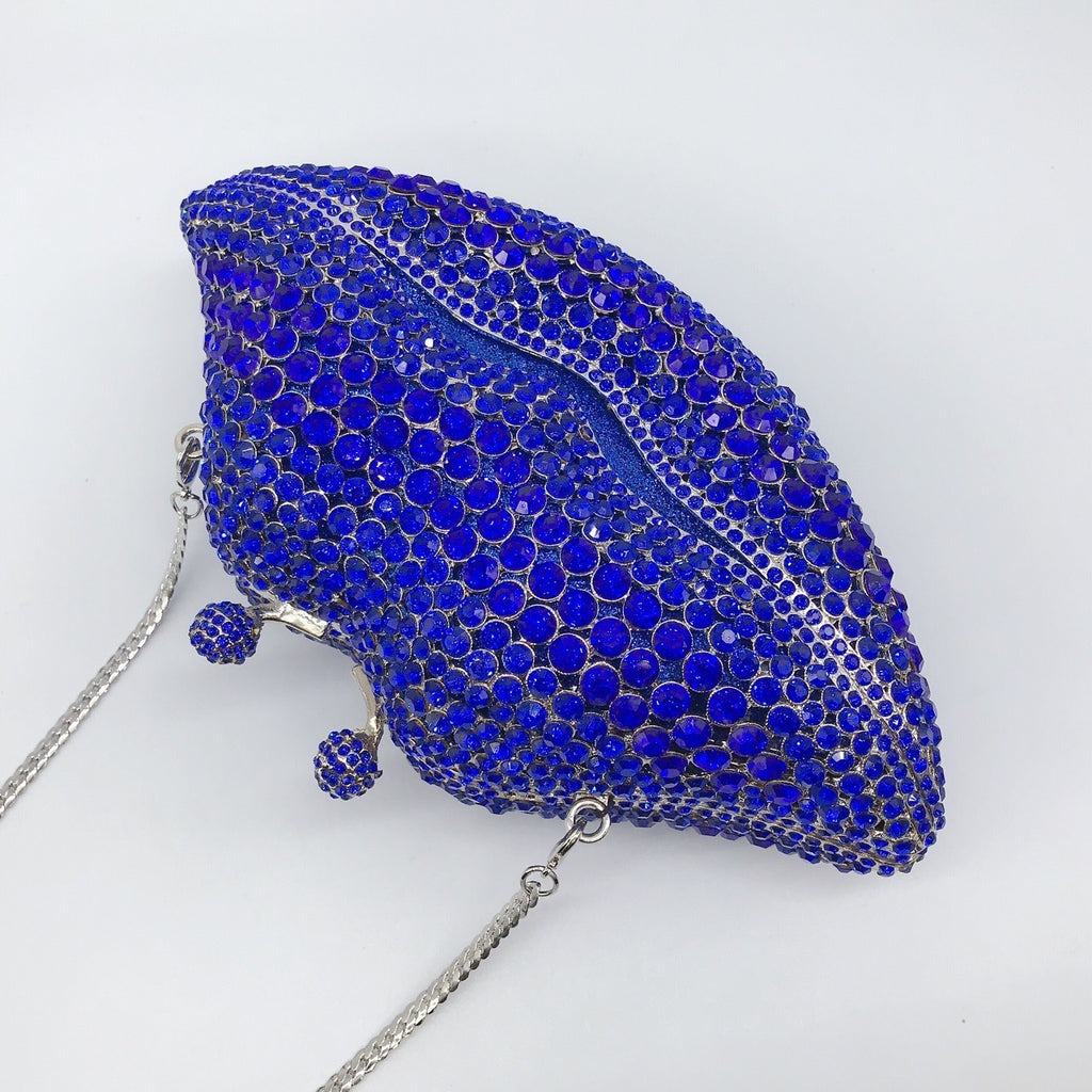 Crystal lip diamond bag