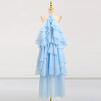 Stitching ruffled dress