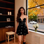 Sexy diamond encrusted backless