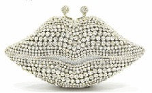 Crystal lip diamond bag
