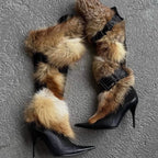 Fur leather boots