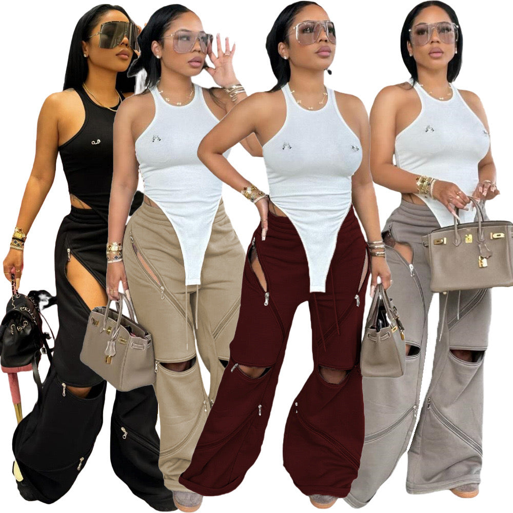 Zip sweatpants