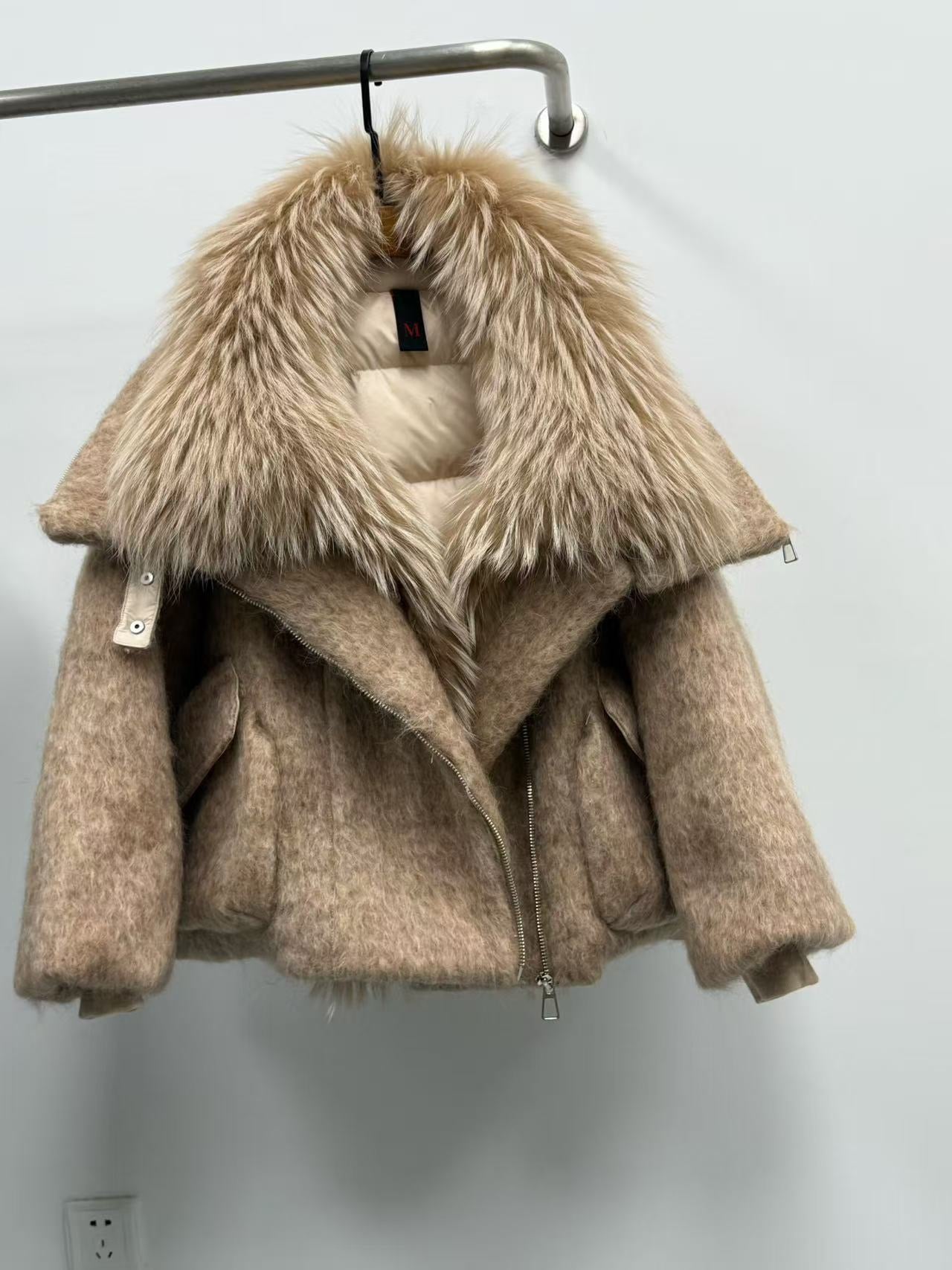 Jacket with fur collar