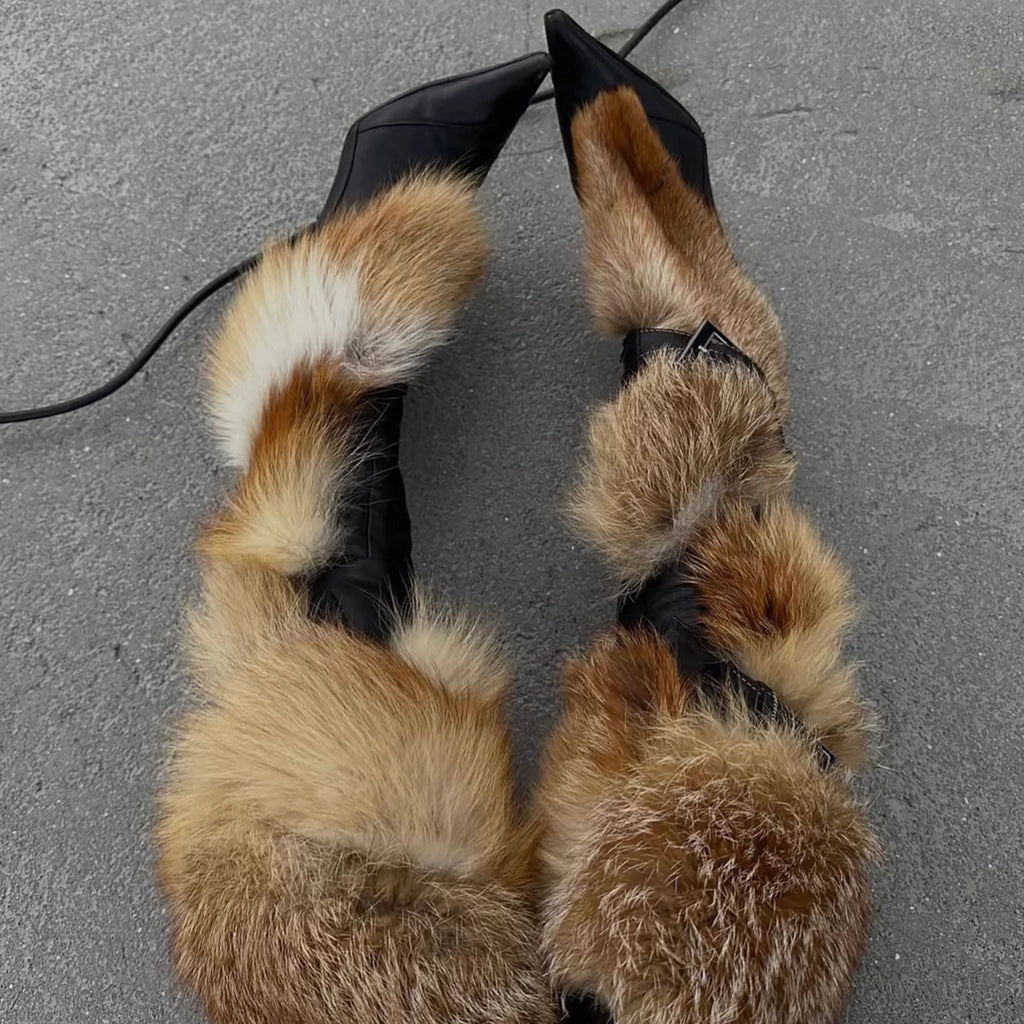 Fur leather boots