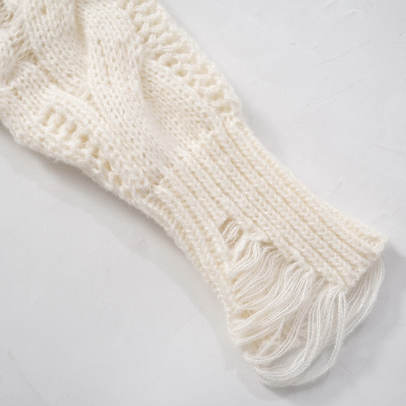 Distressed Crop Sweater