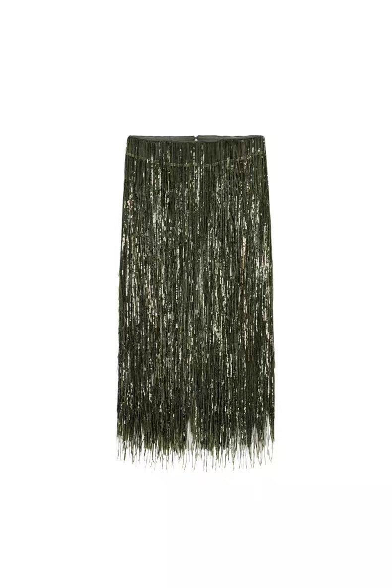 Sequin tassel party skirt