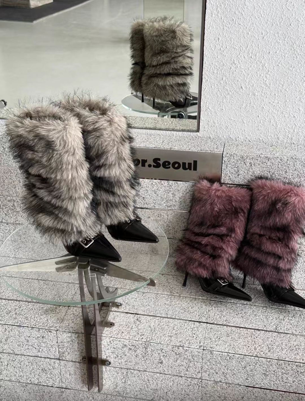 Faux fur boots