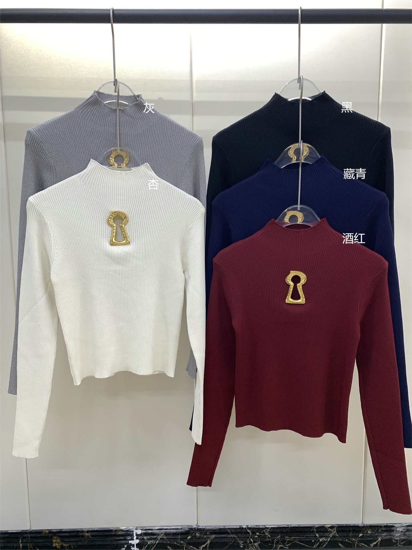 Sexy knitted turtleneck top