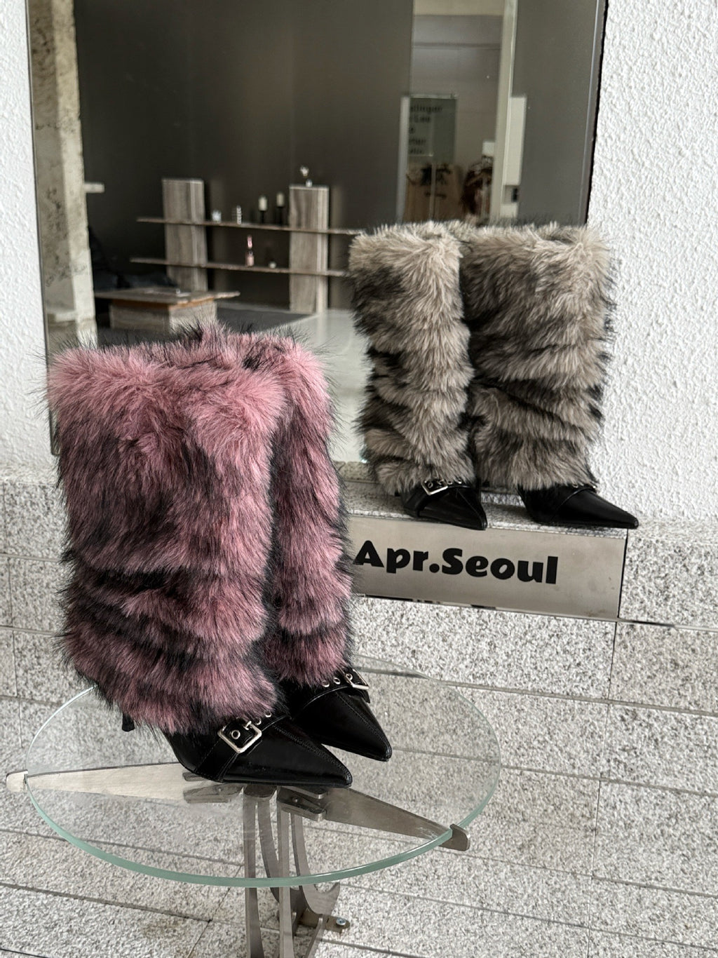 Faux fur boots