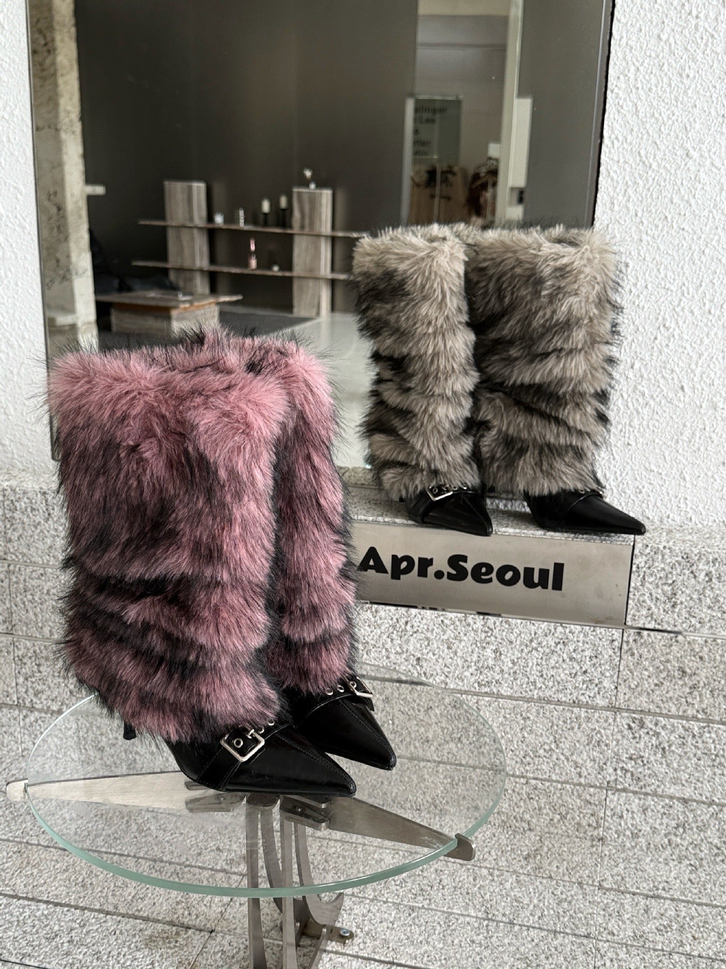 Faux fur boots