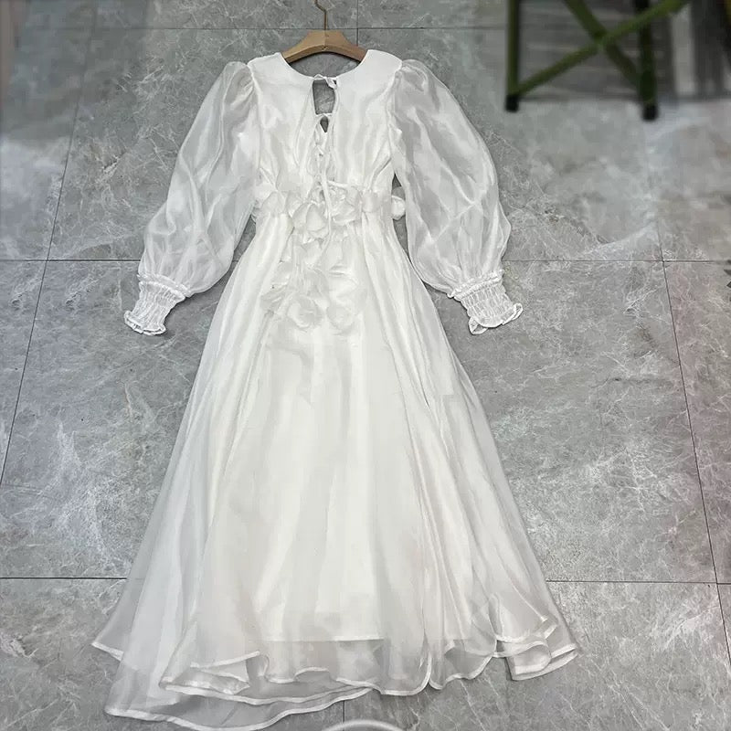 French niche spring v neck dress