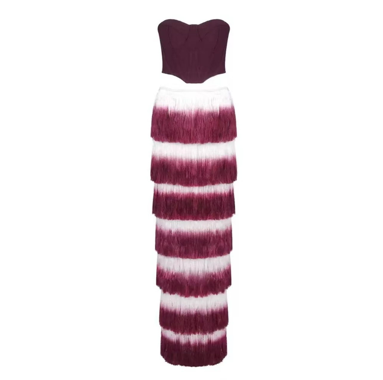 Burgundy dream ruffle dress
