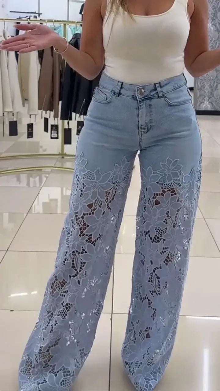 Lace jeans