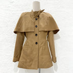 Camel cape trench coat