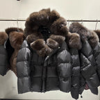 Down Puffer Jacket with Fur Collar