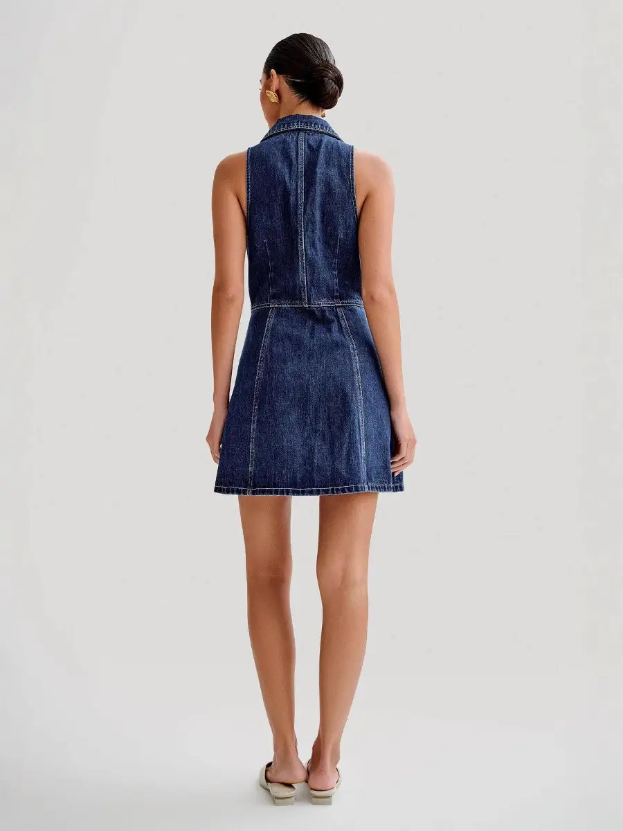 Retro denim mini dress