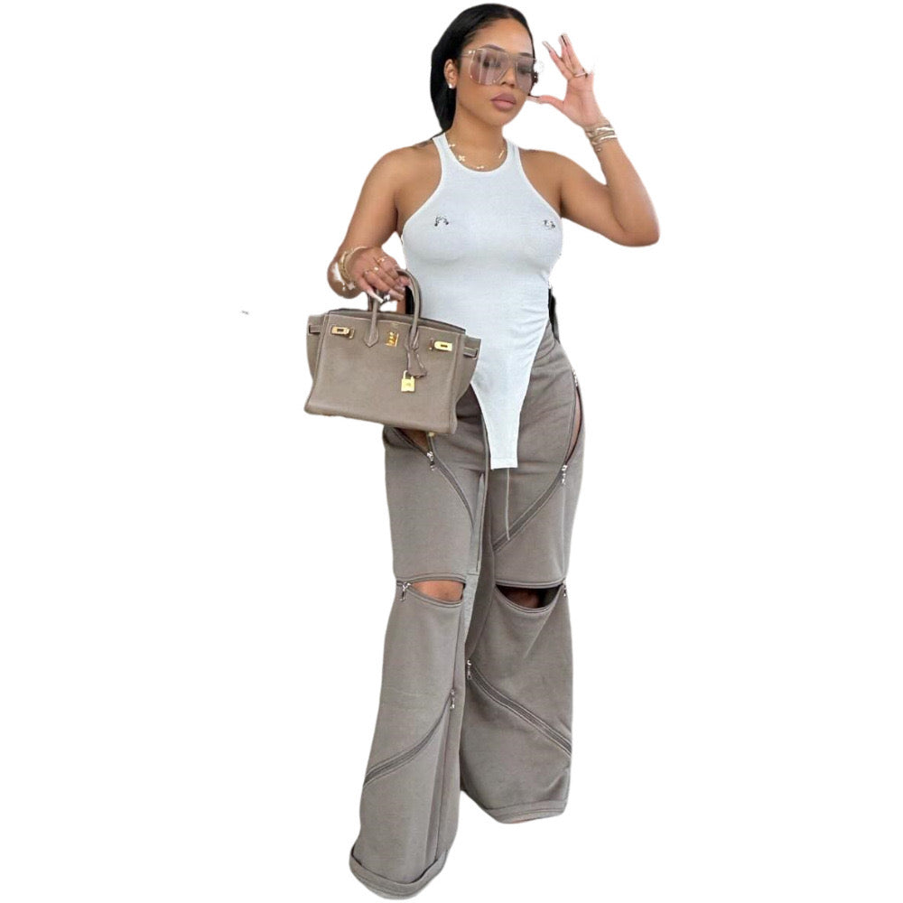 Zip sweatpants