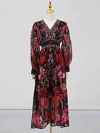 Crimson bloom dress