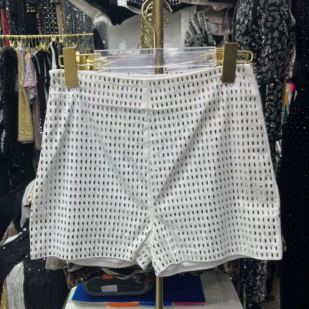 Fortune Women Glitter Mini Shorts High Waist Sparkly Shorts Slim Fit