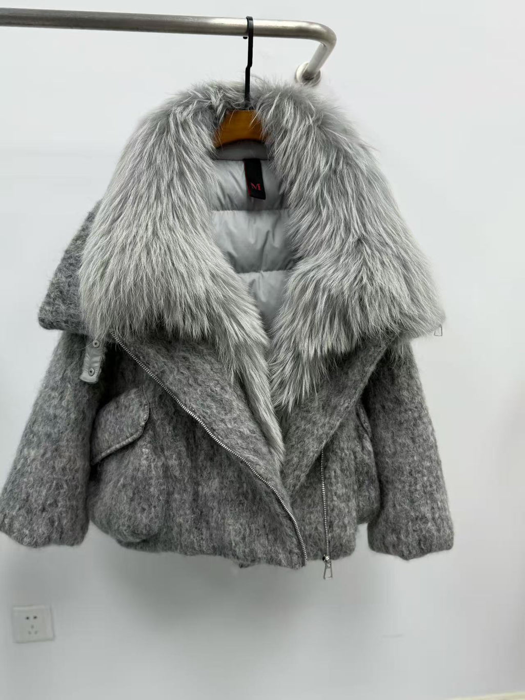 Jacket with fur collar