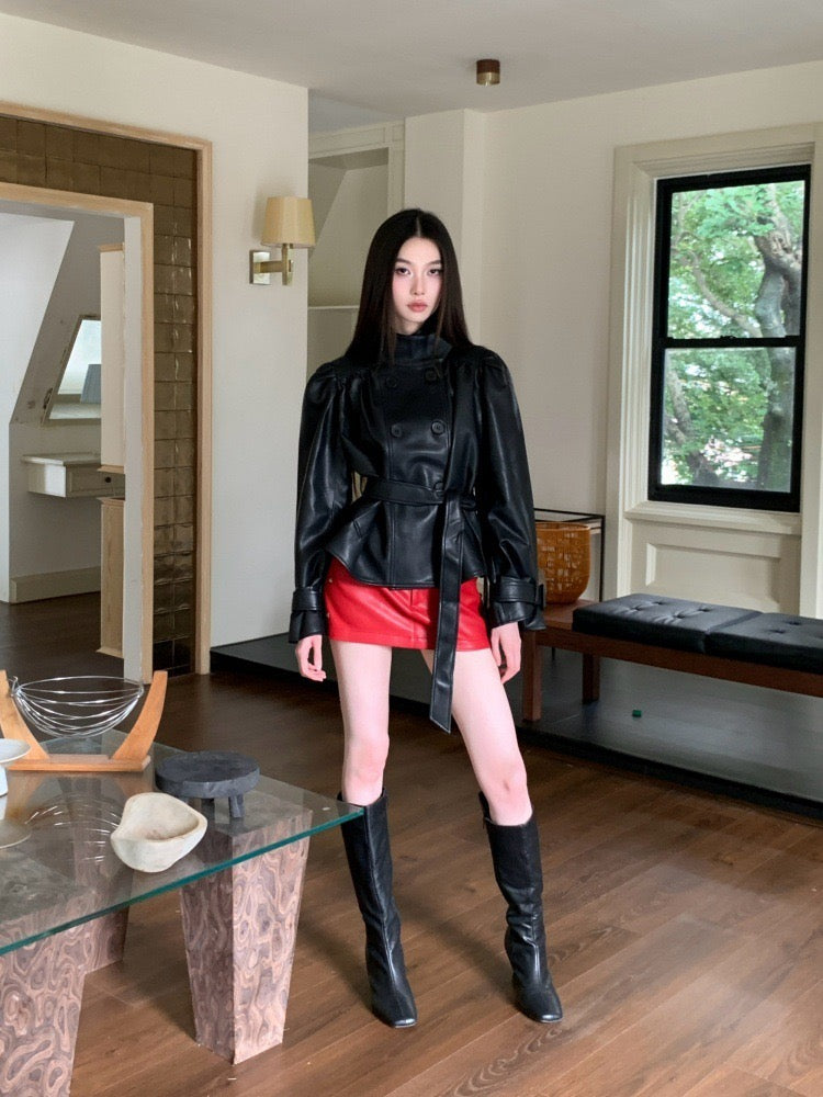 Umbrella leather jacket