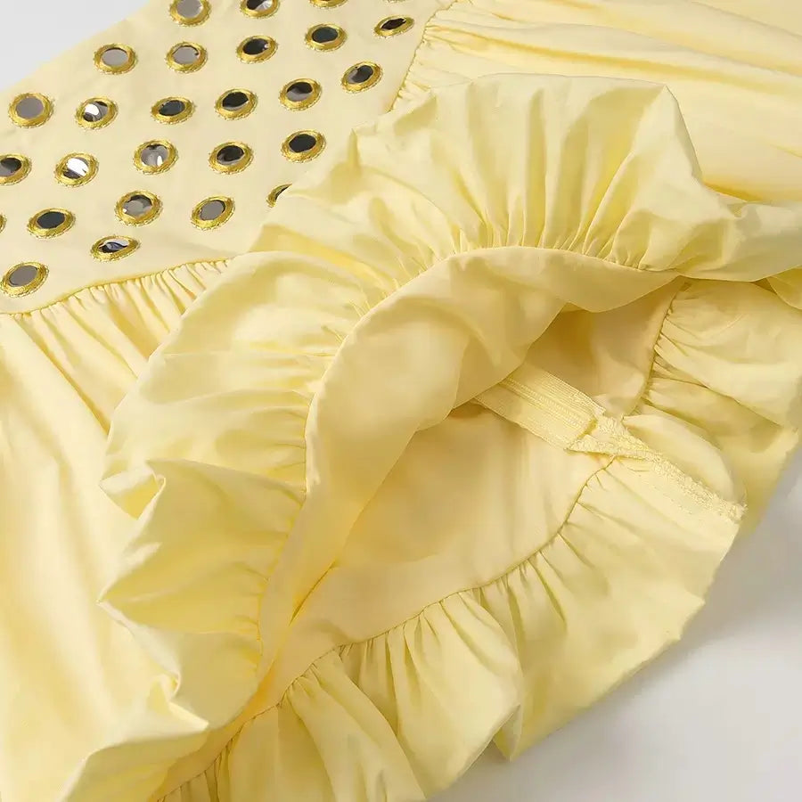 Summer Chic Eyelet Ruffle Tops & Skirts Set – 3-Color Collection