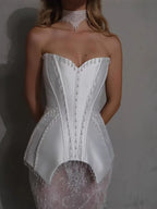 Elegancy crystals corset gown