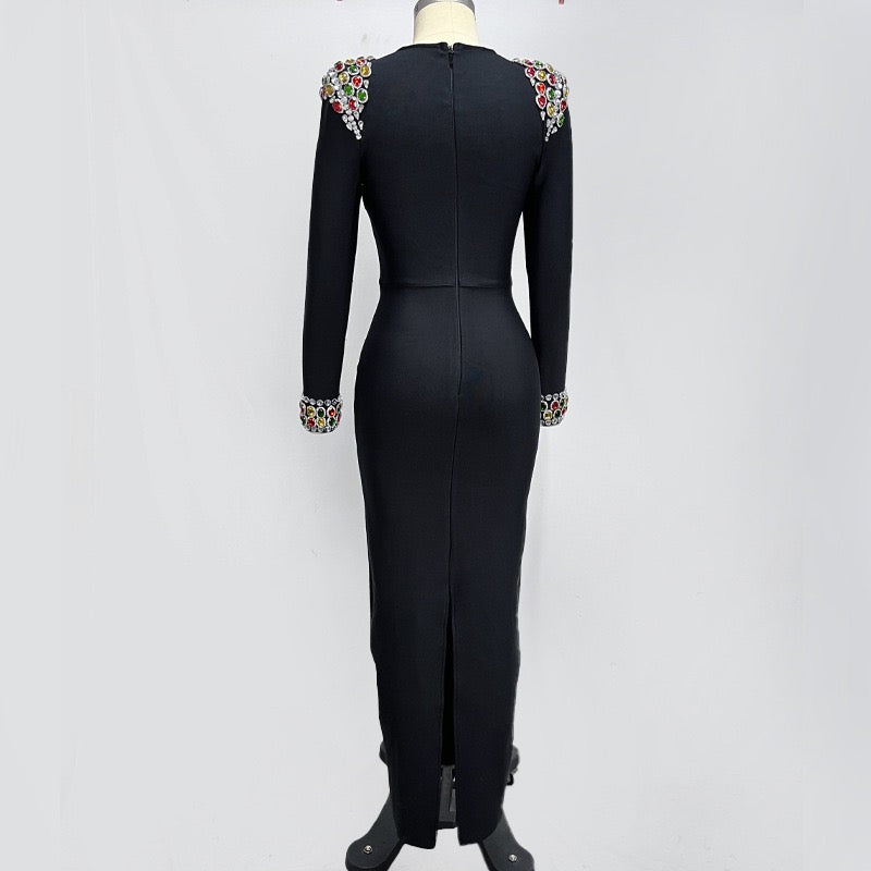 Bandage dress with diamonds