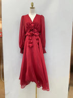 French niche spring v neck dress