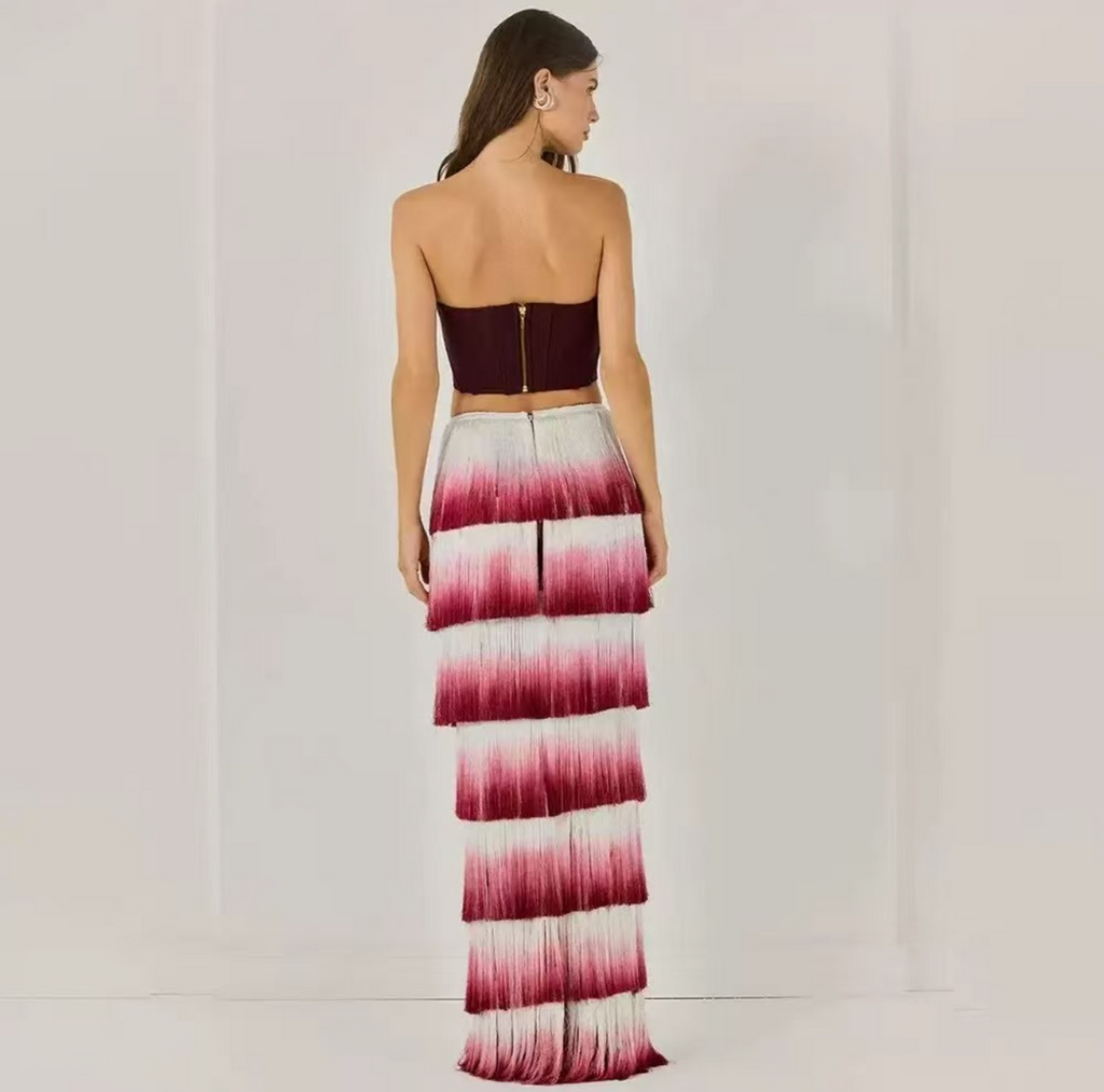 Burgundy dream ruffle dress