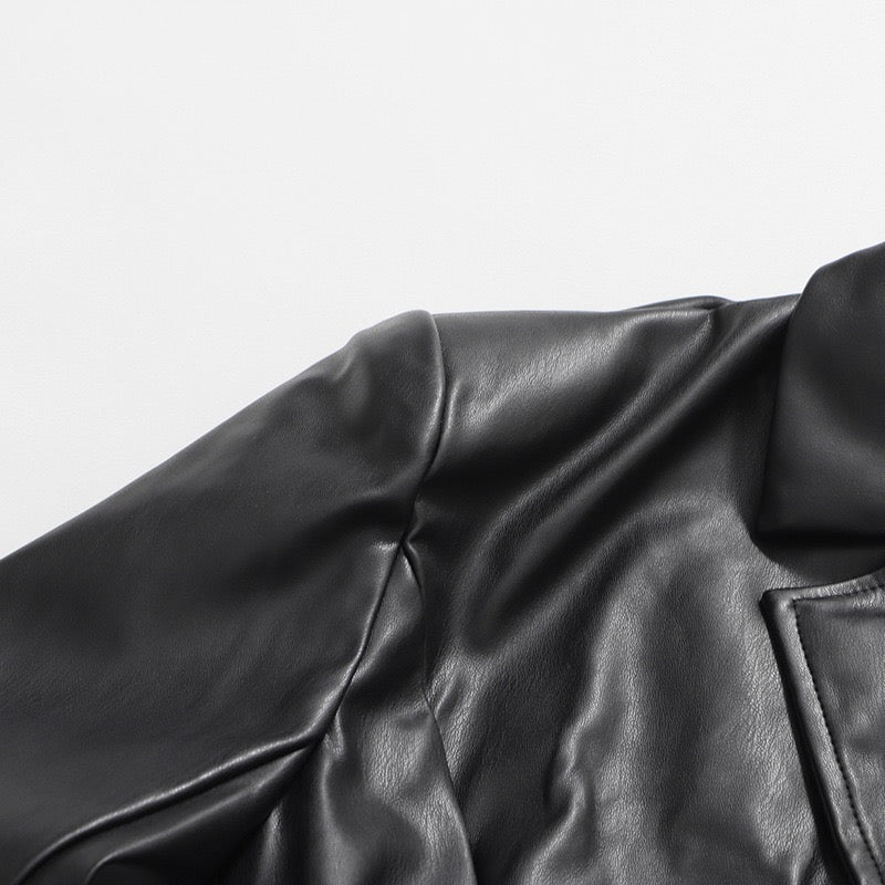 Leather waist jacket