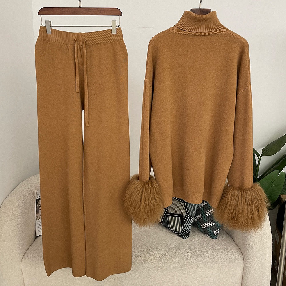 Fox fur cuffs slimming lazy joker