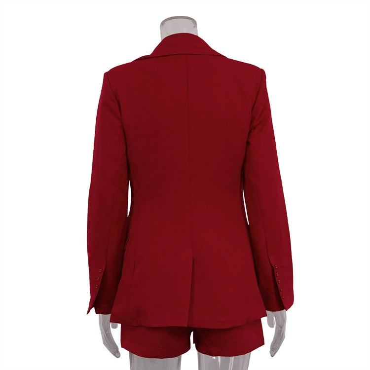 Stella Red Short and Jacket Set with Tie