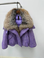 Jacket with fur collar