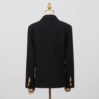 Crepe Knit Gold Button Jacket